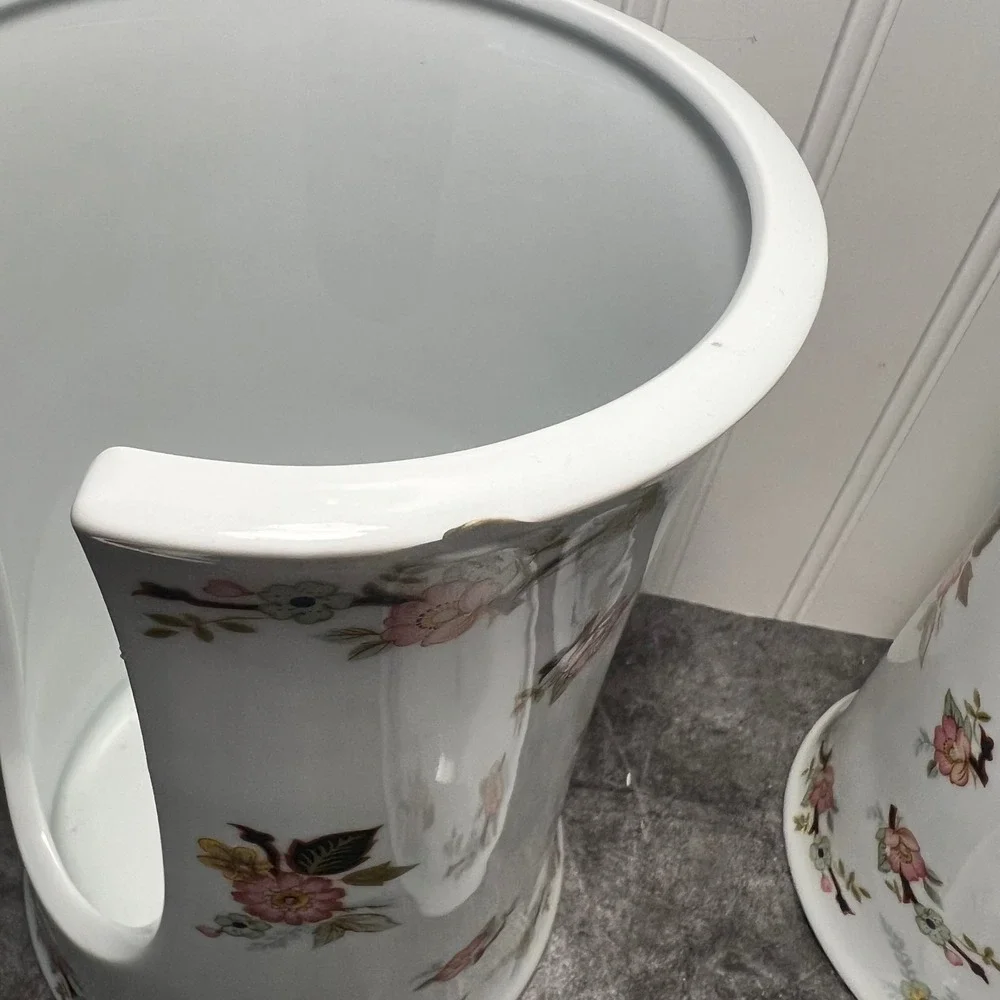 Vintage Porcelain Transferware Floral Bathroom Set | *SEE NOTE | Cottage